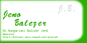 jeno balczer business card